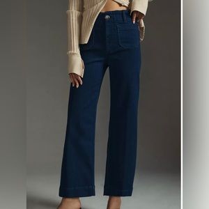 Maeve Colette Cropped Dark Denim Jeans by Anthropologie